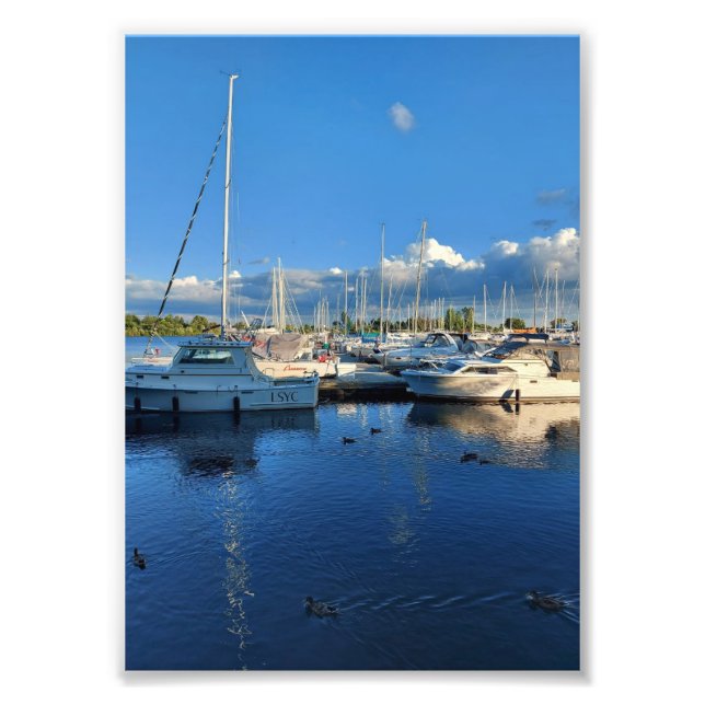 Boats on Lake Ontario and Clouds Photo Print (Front)