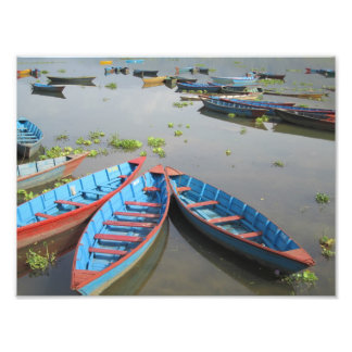 Boats on Phewa Lake -- Pokhara, Nepal Photo Print