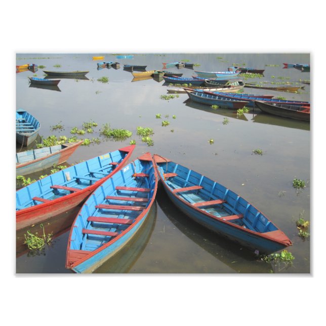 Boats on Phewa Lake -- Pokhara, Nepal Photo Print (Front)