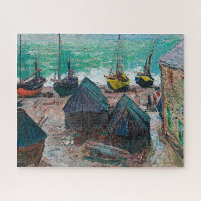 Boats on the Beach at Étretat | Claude Monet | Jigsaw Puzzle (Horizontal)