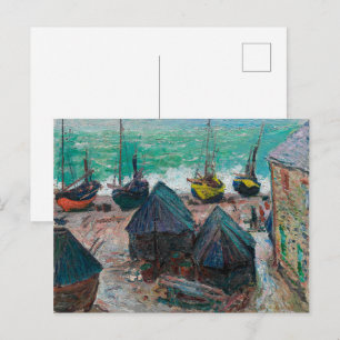 Boats on the Beach at Étretat Claude Monet Postcard