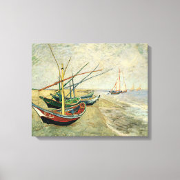 Boats on the Beach at Saintes-Maries Canvas Print