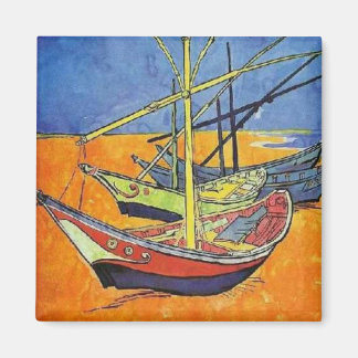 Boats on the Beach by Vincent van Gogh Magnet