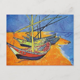 Boats on the Beach by Vincent van Gogh Postcard