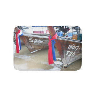 Boats On The Beach Phi Phi Islands, Thailand Bath Mat