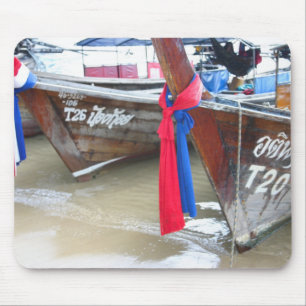 Boats On The Beach   Phi Phi Islands, Thailand Mouse Mat