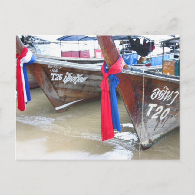 Boats On The Beach | Phi Phi Islands, Thailand Postcard (Front)
