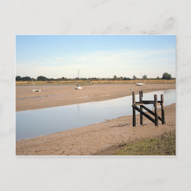 Boats on the Mudflats Postcard (Front)