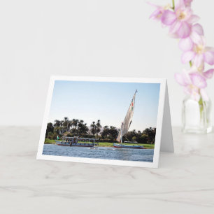 Boats on the River Nile, Luxor Card