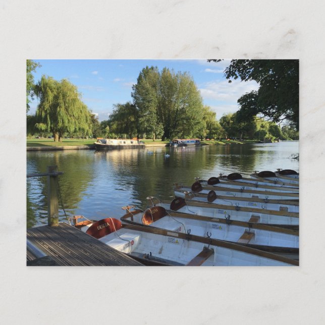Boats on the River, Stratford Upon Avon UK Travel Postcard (Front)
