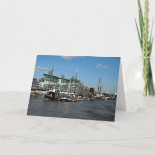 Boats on the River Thames Holiday Card