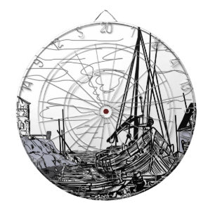 boats on the sea dartboard