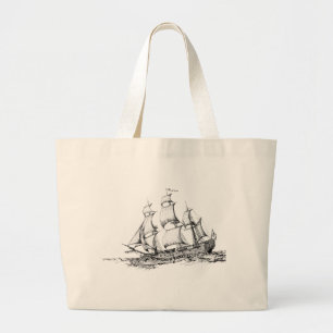 boats on the water large tote bag