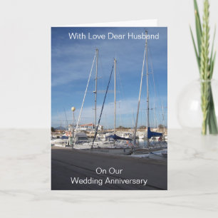 Boats Personalised Husband Wedding Anniversary Card