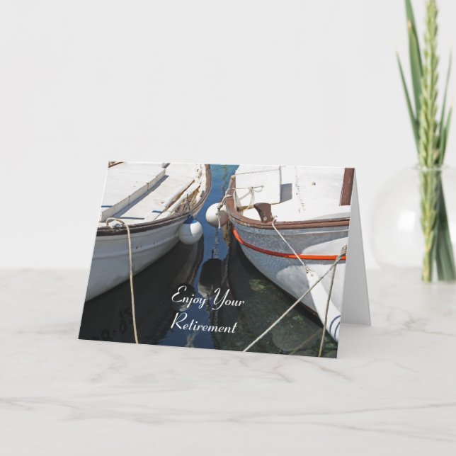 Boats Reflection Retirement Card (Front)