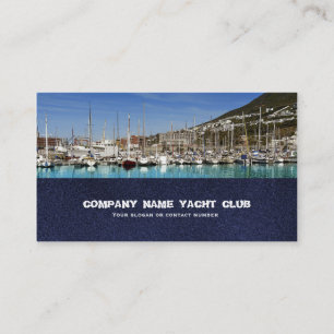 Boats sailing yacht club in harbour business card