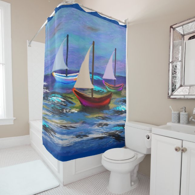 Boats Shower Curtain (In Situ)