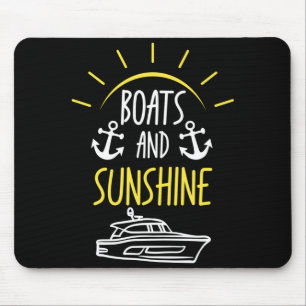 Boats sunshine retro vintage yacht sunset boaters mouse mat