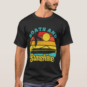 Boats sunshine retro vintage yacht sunset boaters T-Shirt