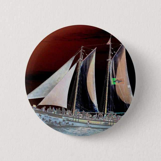 Boats under Sail 6 Cm Round Badge (Front)