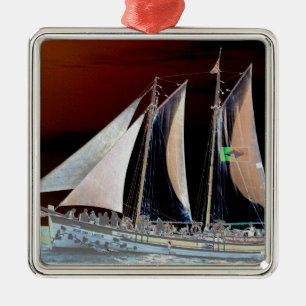 Boats under Sail Metal Tree Decoration