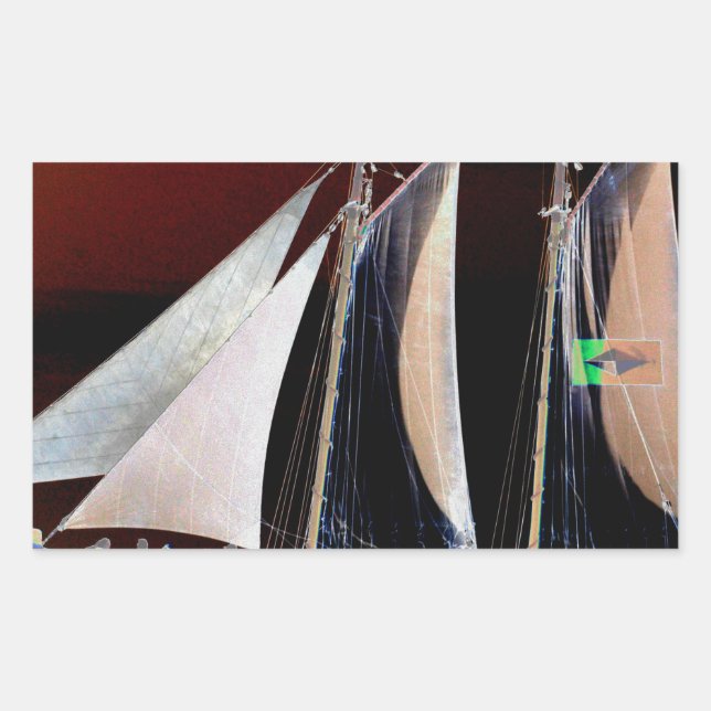 Boats under Sail Rectangular Sticker (Front)