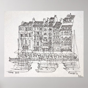 Boats Vieux-Port Marseille, France Poster