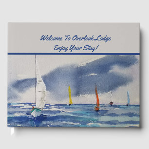 Boats Watercolor Rental Property Guest Book
