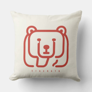 BOAZ Bear – Strength Icon Throw Pillow