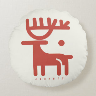 BOAZ Minimalist Nordic Reindeer Round Cushion