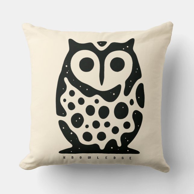 BOAZ Owl – Wisdom Icon Cushion (Front)