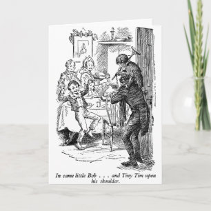 Bob and Tiny Tim (with text) Holiday Card