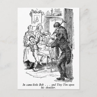 Bob and Tiny Tim (with text) Postcard