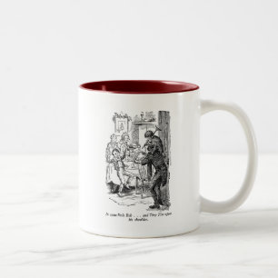 Bob and Tiny Tim (with text) Two-Tone Coffee Mug