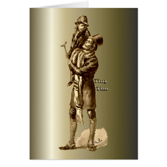 Bob Cratchit and Tiny Tim Christmas Carol Card