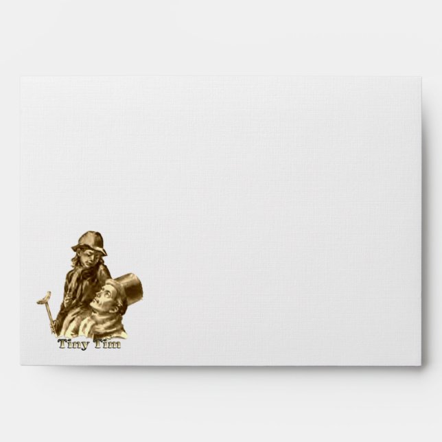 Bob Cratchit and Tiny Tim Christmas Carol Envelope (Front)