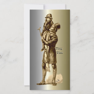 Bob Cratchit and Tiny Tim Christmas Carol Holiday Card