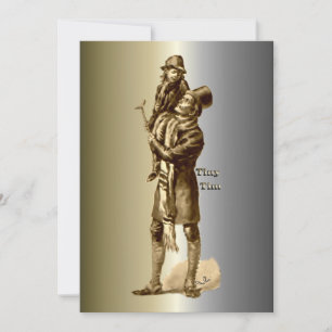 Bob Cratchit and Tiny Tim Christmas Carol Holiday Card