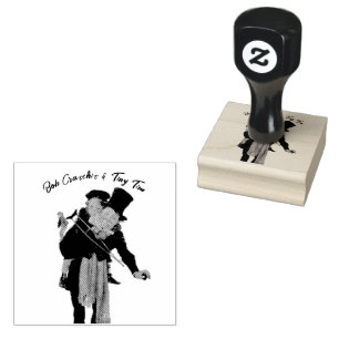 Bob Cratchit and Tiny Tim Christmas Carol Rubber Stamp
