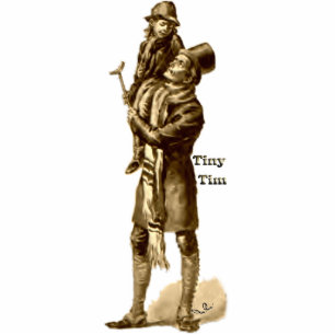 Bob Cratchit and Tiny Tim Christmas Carol Standing Photo Sculpture
