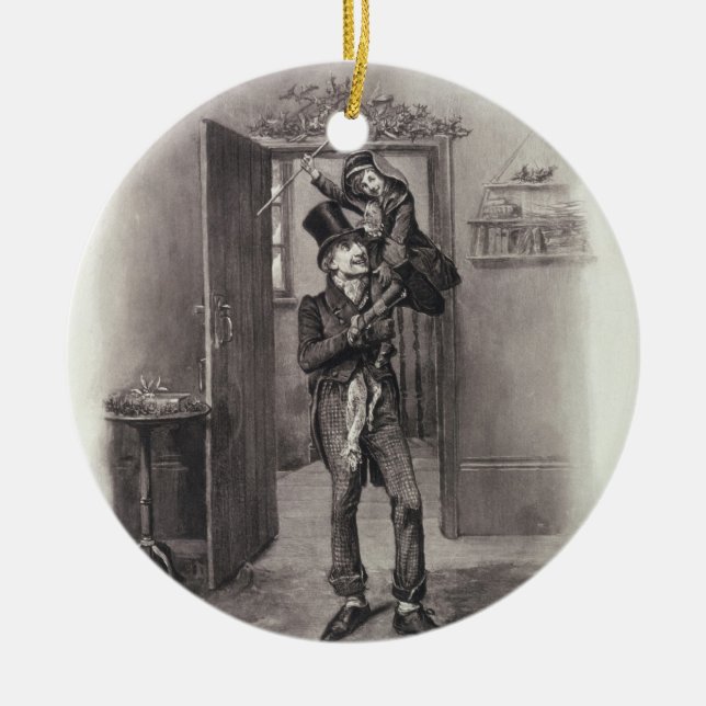 Bob Cratchit and Tiny Tim, from 'Charles Dickens: Ceramic Tree Decoration (Front)