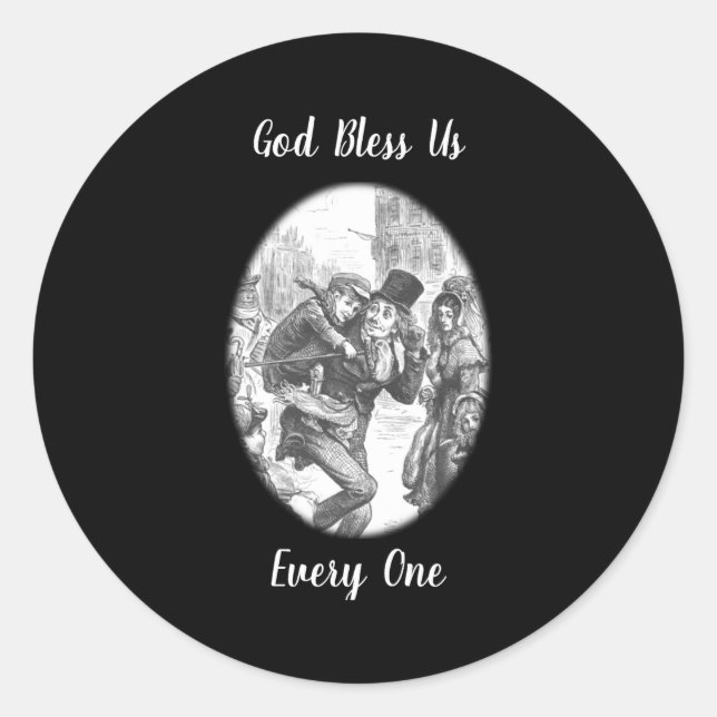 Bob Cratchit Tiny Tim A Christmas Carol  Classic Round Sticker (Front)