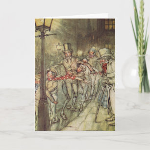 Bob Cratchit went down a slide on Cornhill Holiday Card