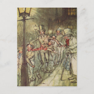 Bob Cratchit went down a slide on Cornhill Postcard