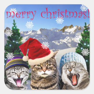 "Bob Humbug" Cat Theme Christmas Sticker