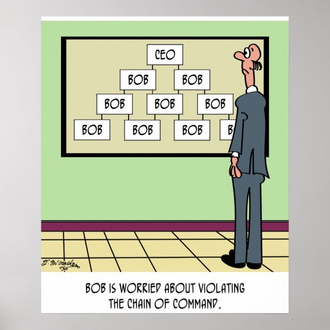 Bob is the Only One on the Organisational Chart (Front)