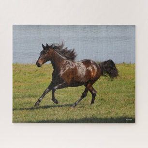 Bob Langrish   Bay Lusitano Mare Running Near Lake Jigsaw Puzzle