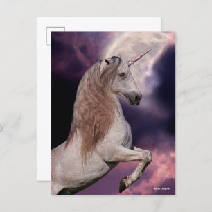 Bob Langrish   Grey Unicorn Rearing Postcard