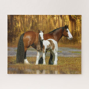 Bob Langrish   Gypsy Vanner Mare and Foal Fantasy Jigsaw Puzzle