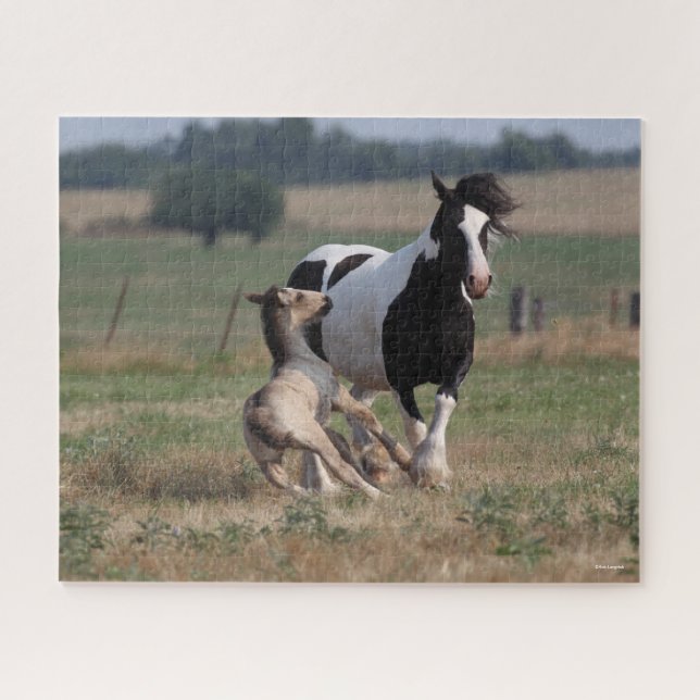 Bob Langrish | Gypsy Vanner Mare and Foal Jigsaw Puzzle (Horizontal)